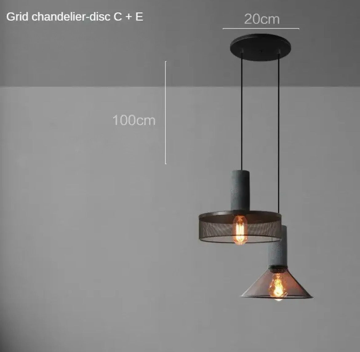Suspension en béton et fer noir, 14 modèles au choix, vue 22