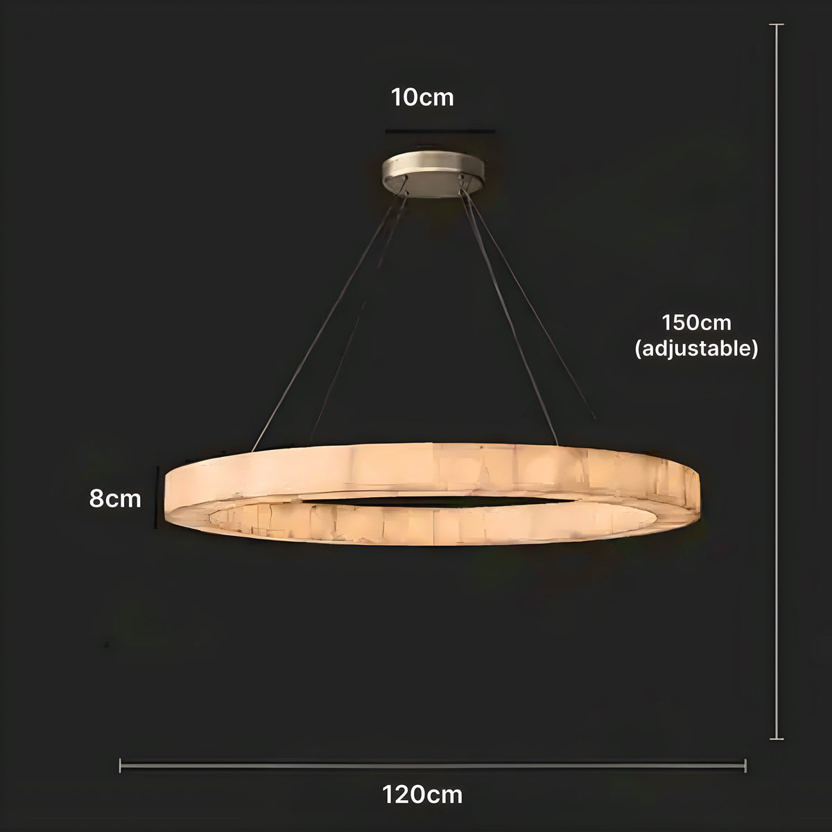 Suspension marbre véritable et acier inoxydable, LED, vue 11