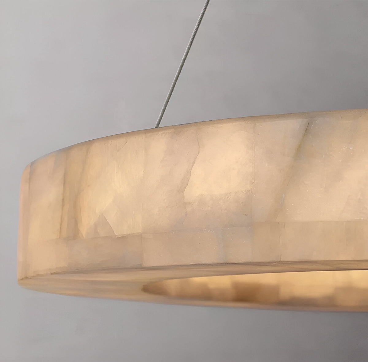 Suspension marbre véritable et acier inoxydable, LED, vue 2