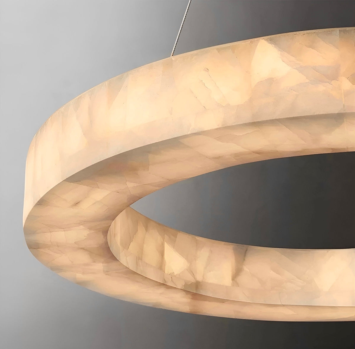 Suspension marbre véritable et acier inoxydable, LED, vue 3