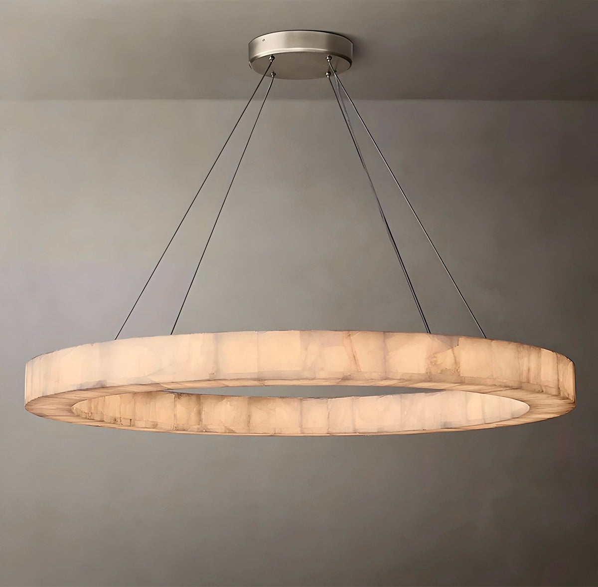 Suspension marbre véritable et acier inoxydable, LED, vue 4