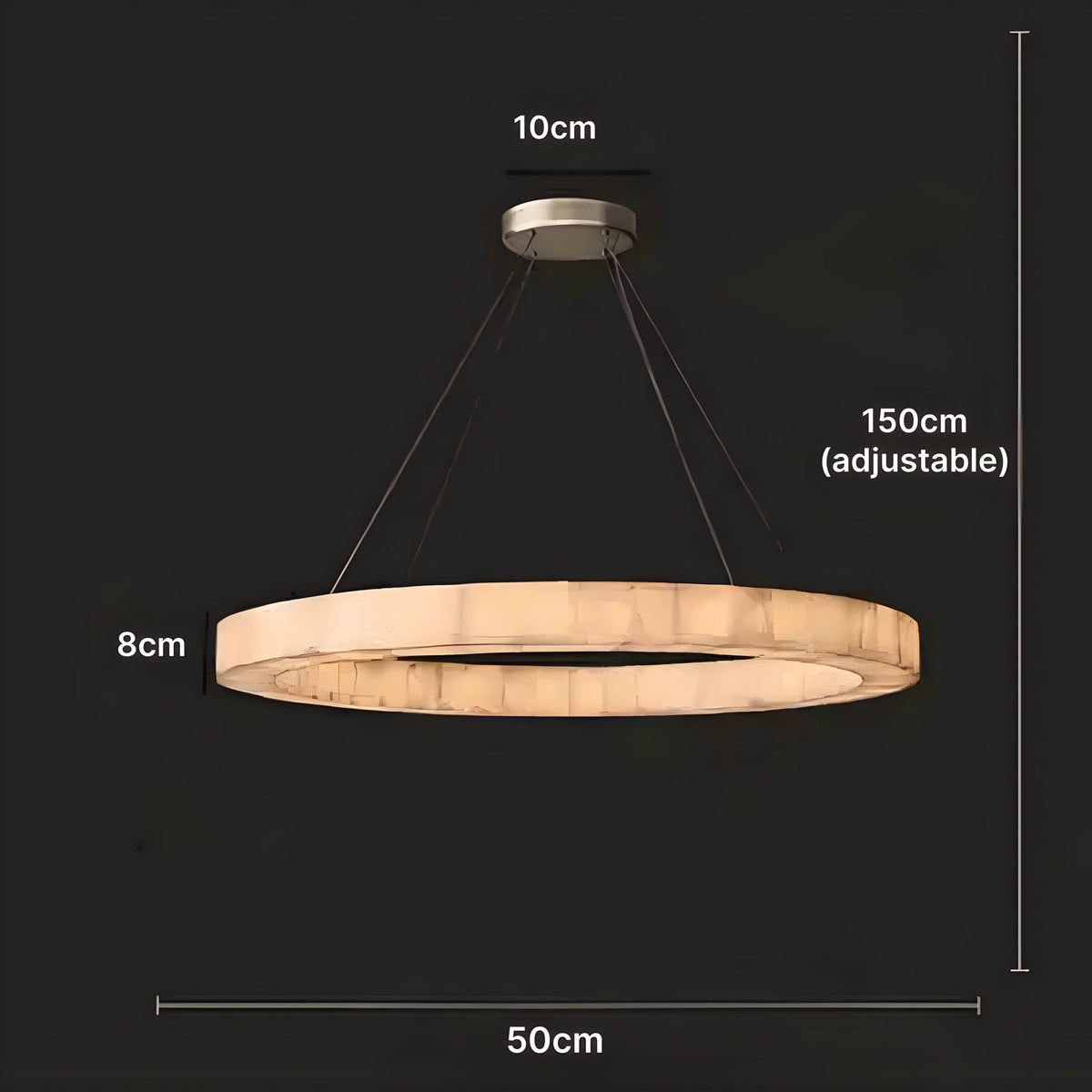 Suspension marbre véritable et acier inoxydable, LED, vue 7