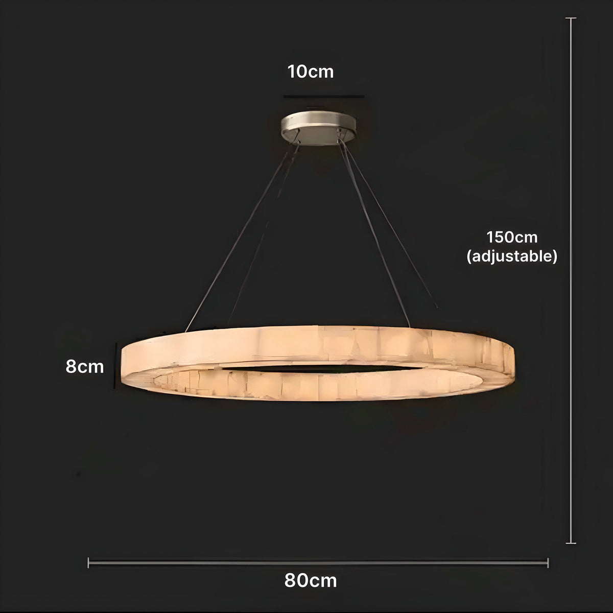 Suspension marbre véritable et acier inoxydable, LED, vue 9