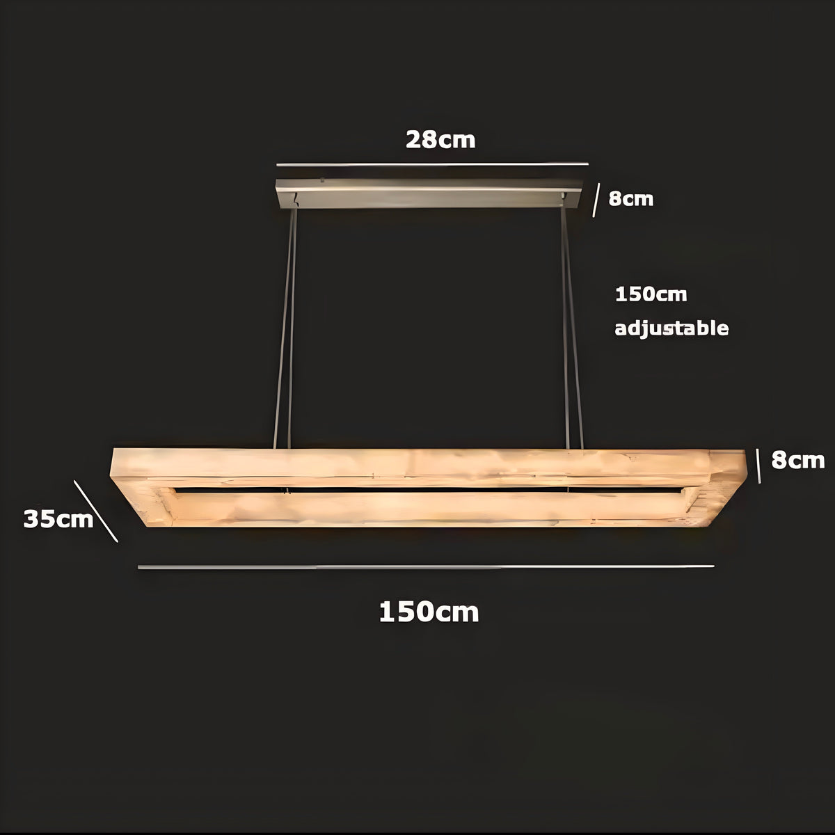 Suspension marbre véritable sur platine en acier inoxydable, vue 9