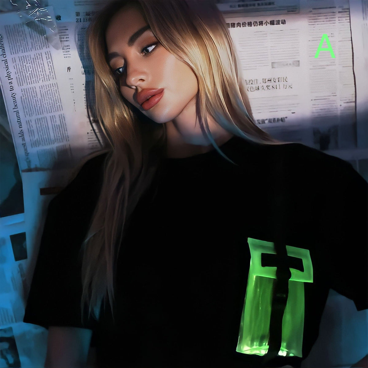 T-shirt lumineux LED unisexe aux couleurs RGBW, vue 2